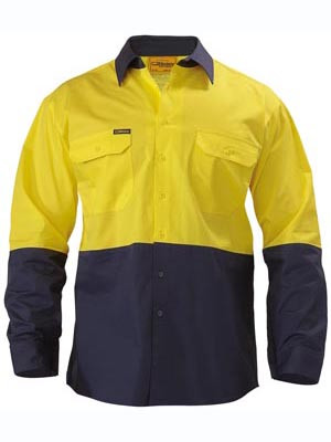 HI-VIZ LIGHTWEIGHT L/S SHIRT YELLOW/NAVY 2XL