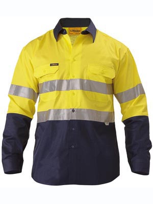 HI-VIZ LIGHTWEIGH TAPED L/S SHIRT YELLOW/NAVY M