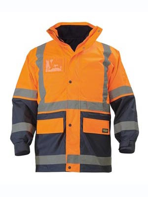 5 IN 1 HI-VIS RAIN JACKET TAPED O/N S