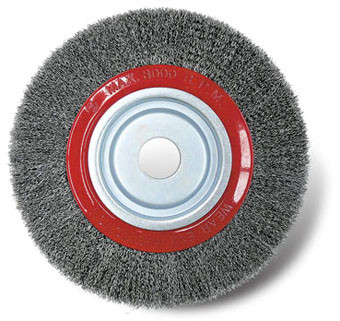 CRIMPED WIRE WHEEL STEEL - 50.8MM BORE  250X25MM