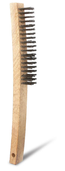 4 ROW STEEL WIRE BRUSH - WOODEN HANDLE