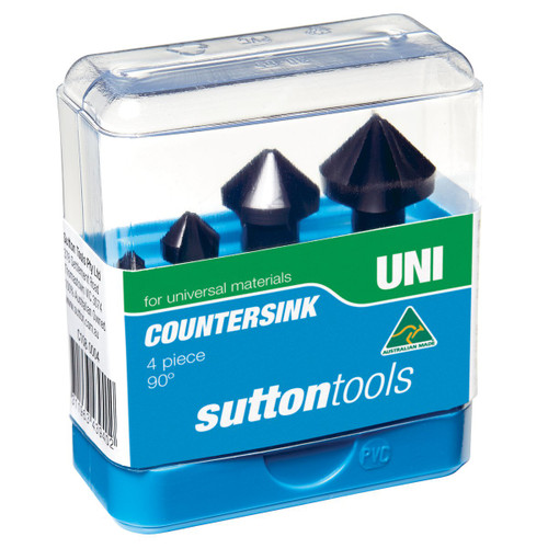 4PC COUNTERSINK BIT SET 90DEG HSS TIAIN 6.3-20.5MM