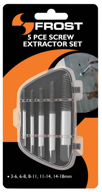 5PCE 3MM - 18MM SCREW EXTRACTOR SET