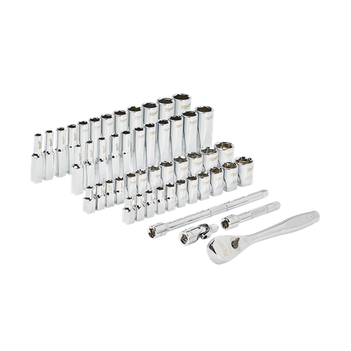 50PCE 1/4\" DRIVE MET & IMP RATCHET & SOCKET SET