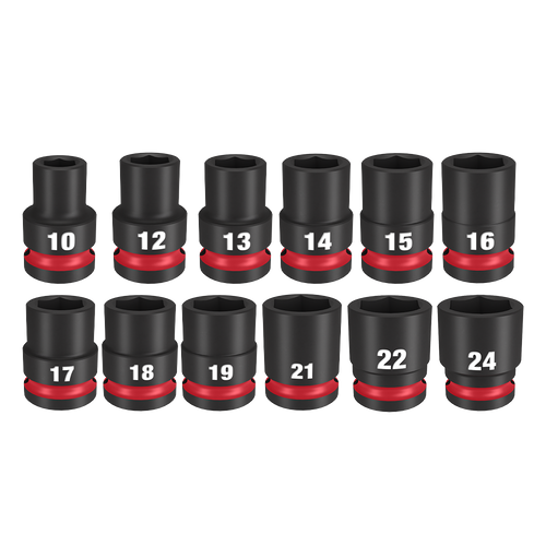 12PC 1/2\" DRV METRIC STD 6PT SHOCKWAVE IMPACT SOCKET SET
