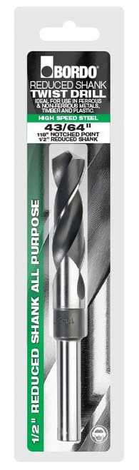 55/64 X 1/2 REDUCED SHANK DRILL