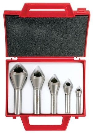 5PCE COUNTERSINK SET 90DEG-HOLE-BRIGHT