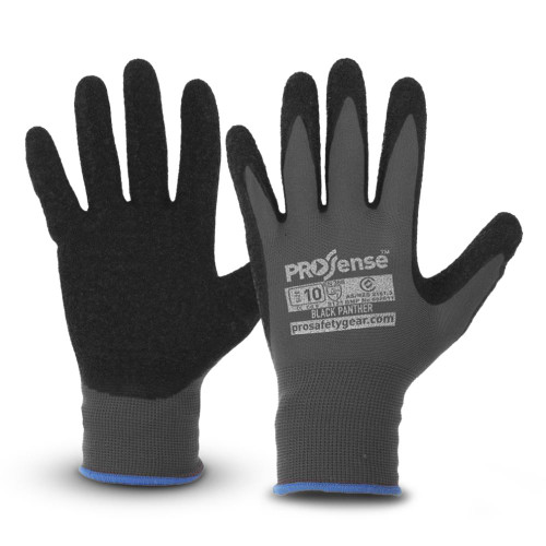 SZ.9 BLACK PANTHER LATEX PALM/NYLON LINED GLOVES