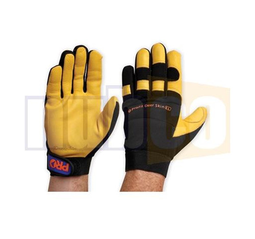 S GOLD/BLACK PRO-FIT DEER SKIN LEATHER/SYNTHETIC GLOVES