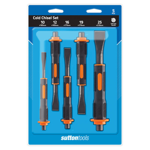 5PCE COLD CHISEL SET SOFT GRIP (10, 12, 16, 19, 25MM)