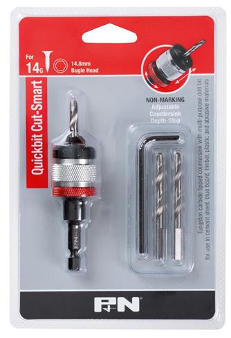 14G 14.8MM TCT COUNTERSINK SET WITH 3/16 DRILL BITS