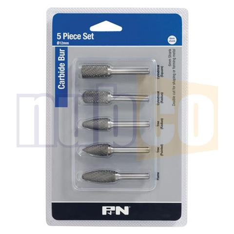 5PC 6MM SHANK CARBIDE BURR SET