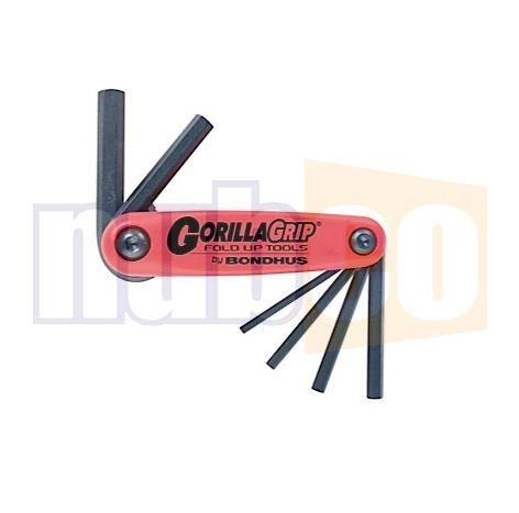 6PCE 3-10MM METRIC GORILLAGRIP FOLDING HEX KEY SET
