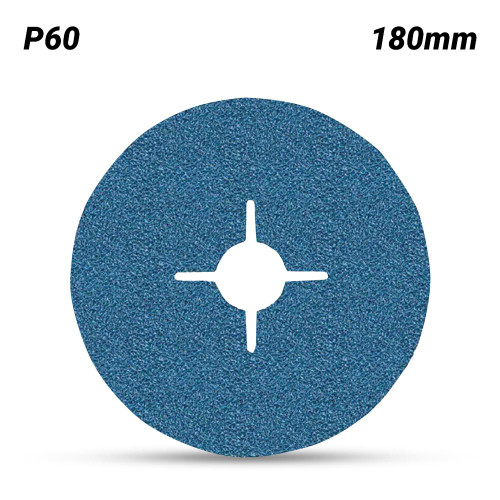 180MM X 22MM  FIBRE BACKED DISC 60GRIT BLUE