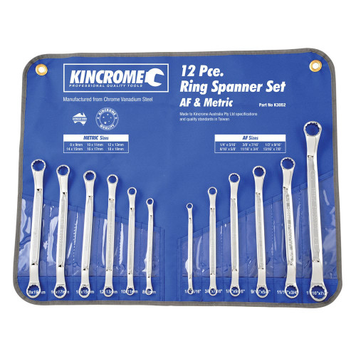 SPANNER SET DOUBLE RING 12 PIECE MET/IMP