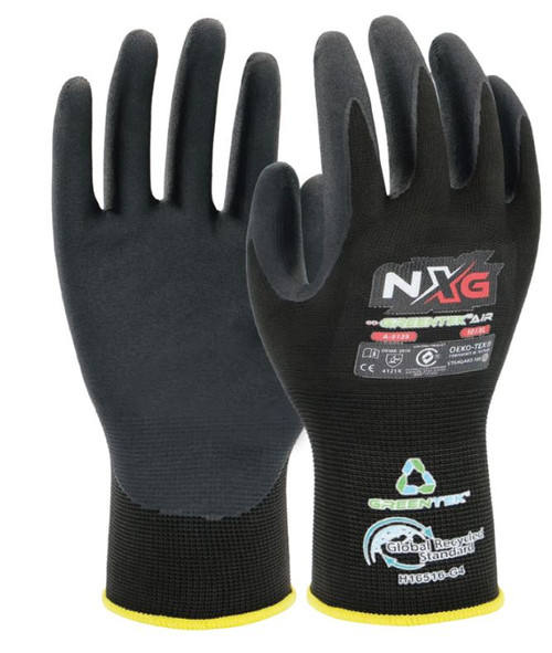 SIZE 10 NITRILE COATED GREENTEK AIR GLOVES