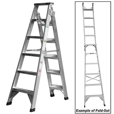 1.8-3.0M 150KG INDUSTRIAL ALUM STEP/EXTENSION LADDER