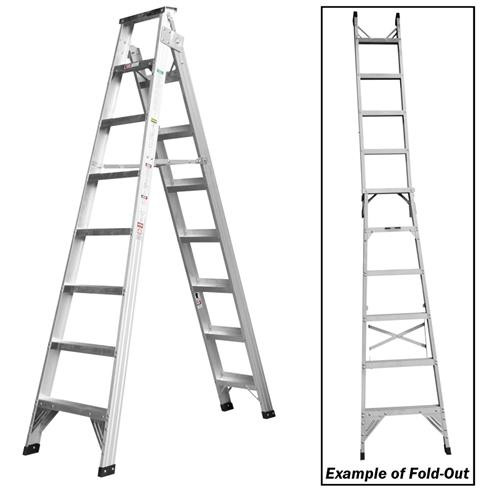 2.4-4.2M 150KG INDUSTRIAL ALUM STEP/EXTENSION LADDER