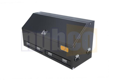 1500X600X750MM CHARCOAL UPRIGHT STEEL TRUCK BOX 2 DRAWER