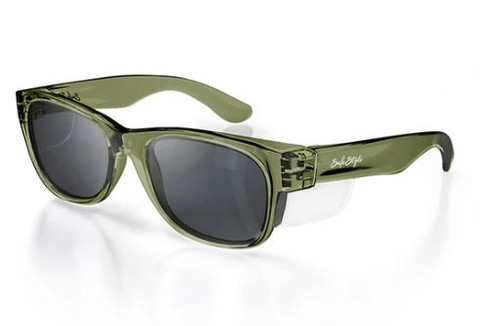 CLASSICS SAFETY GLASSES GREEN FRAME / POLARISED LENS