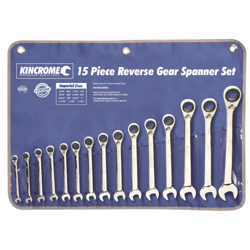 15PCE COMBINATION GEAR SPANNER SET IMPERIAL