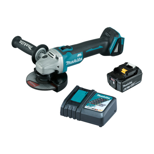 18V B/LESS 125MM GRINDER KIT, 1X6AH BATT,CHRG