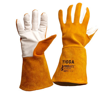 L 34CM DEERSKIN LEATHER KEVLAR STITCHED TIG WELD. GLOVES
