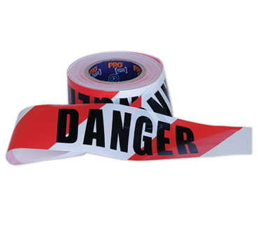 75MM X 100MTR RED/WHITE 'DANGER' TAPE