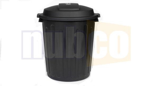 75LTR BLACK PLASTIC GARBAGE BIN WITH LID