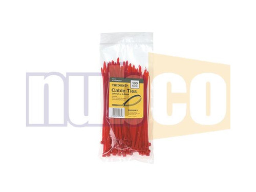 200X5MM 100PK RED CABLE TIES