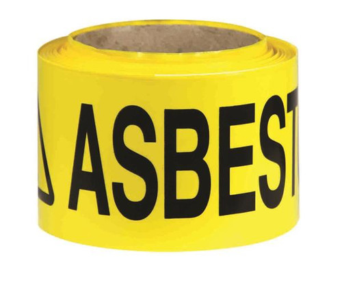 75MMX50M BLACK/YELLOW ASBESTOS DUST HAZARD TAPE