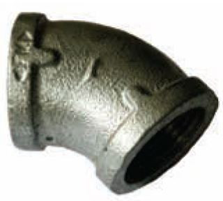 80MM GAL MAL F+F ELBOW 45DEG