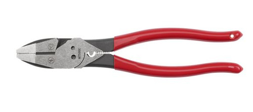 228MM 9\" USA MADE DIPPED GRIP LINESMAN PLIERS W/ CRIMPER