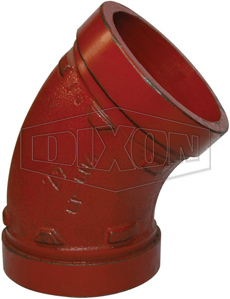 100MM ROLLGROOVE ELBOW 45 DEGREES SHORT