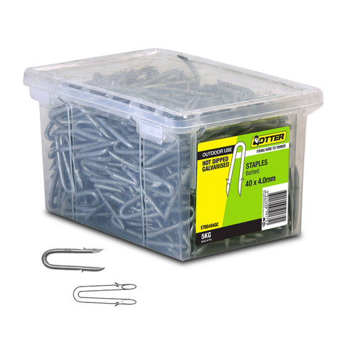 40X4MM GALV BARBED STAPLES X 5KG