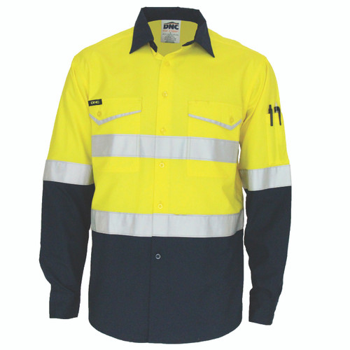 XS Y/N L/S TWO TONE REFLECTIVE TAPED RIPSTOP SHIRT