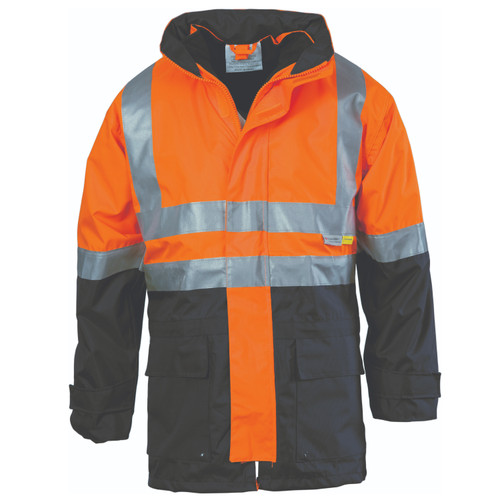 2XL 4IN1 HIVIS TAPED ORNGE/NAVY BREATHABLE JACKET