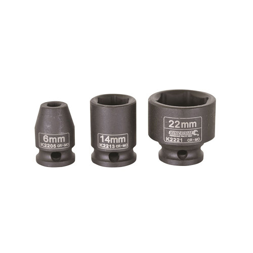 IMPACT SOCKET 3/8\" DVE 12MM