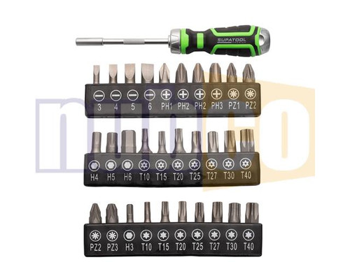 31PCE RATCHETING SCREWDRIVER & BITS SET