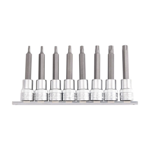 8PCE TAMPERPROOF TORX BIT RAIL SOCKET SET