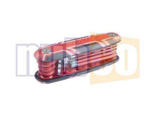 8PCE 1/16-1/4\" FOLDING HEX KEY SET RED