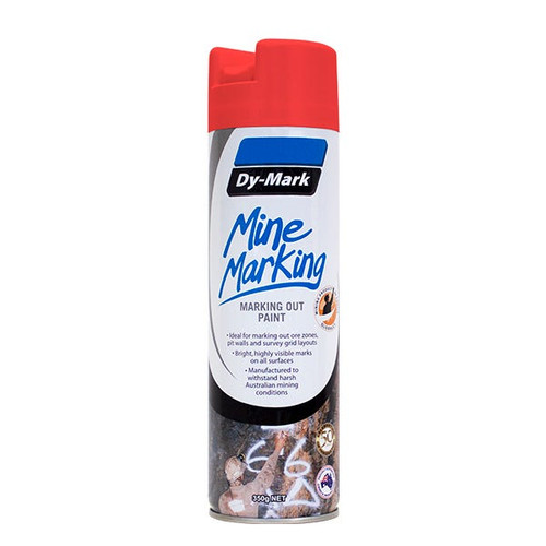 350G MINE MARKING VERTICAL MARKING OUT PAINT - FLURO RED