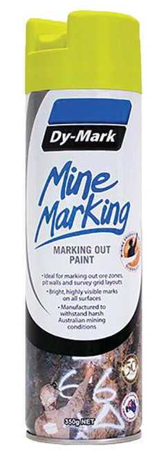350G MINE MARKING VERTICAL MARKING OUT PAINT - FLURO YELLOW