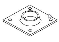 40MM GALV SQUARE FLANGE FOR ROUND PIPE