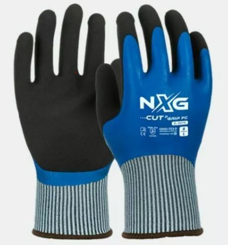 SIZE 8 CUT D BLUE/BLACK GRIP FC WATERPROOF GLOVES