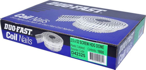 DUOFAST 2.5MMX52MM DOME HDG COIL NAILS