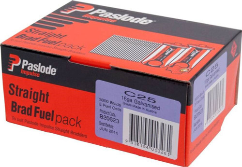 IMPULSE C25 STRAIGHT GAL BRADS 3000PK C/W FUEL