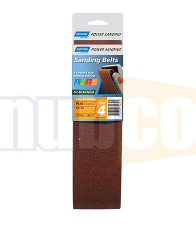 75X610MM P120 2PK ALL SURFACE CLOTH SANDING BELT FINE