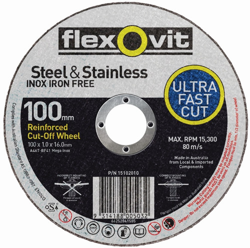 100X1X16MM (100MM) MEGA INOX CUT OFF WHEEL
