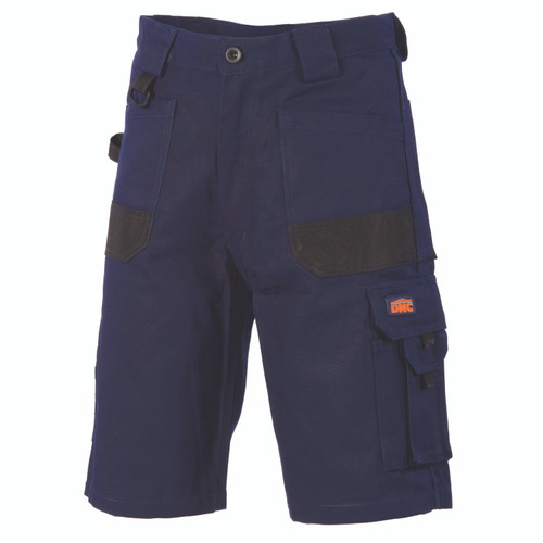 107R NAVY COTTON DUCK WEAVE CARGO SHORTS